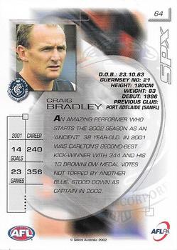 2002 Select AFL Exclusive SPX #64 Craig Bradley Back